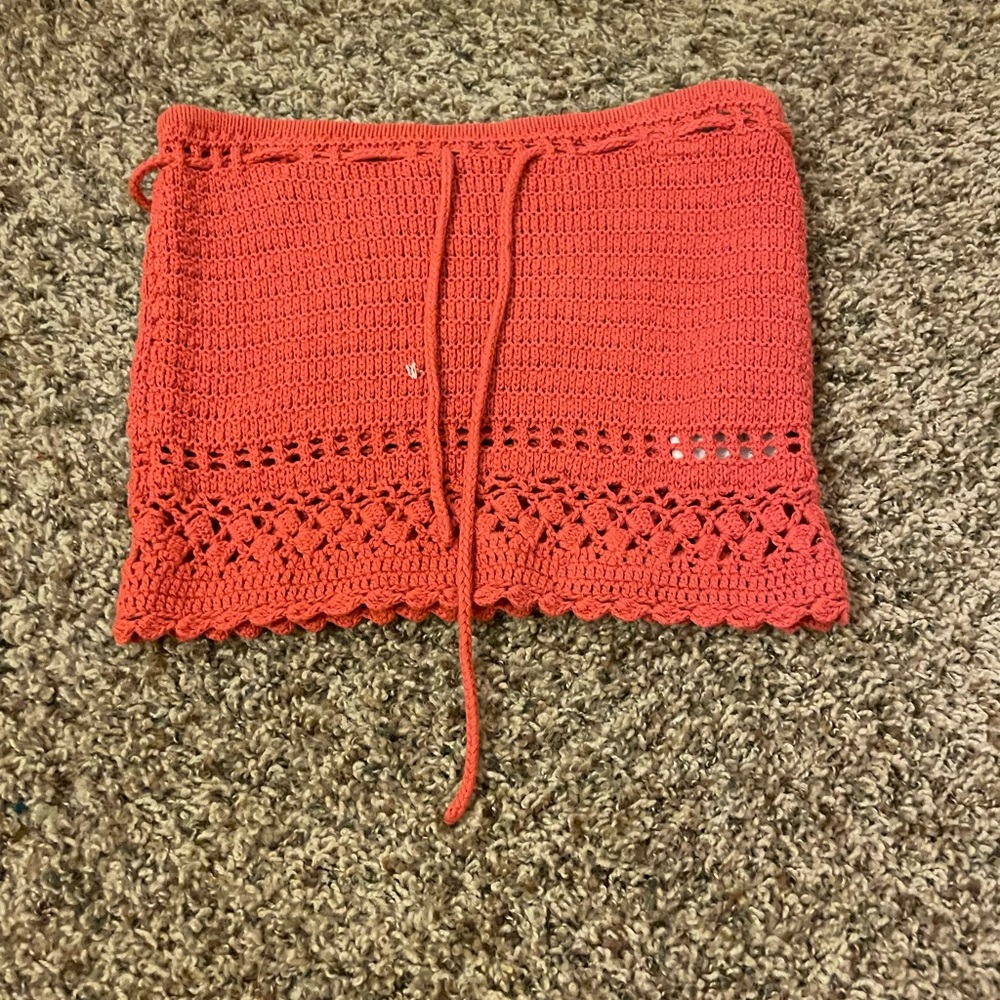 american eagle small crochet tube top